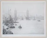 Rowland Langmaid, Tower Bridge', and 'St Paul's from Blackfriars', two early 20th century etchings