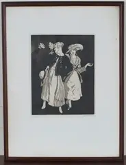 Laura Knight, Bank Holiday, monochrome etching with aquatint