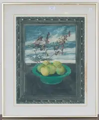 The Green Bowl by Richard Bawden, colour aquatint, sold Mar 2021