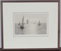 Rowland Langmaid, The Silver Solent, monochrome etching