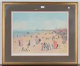 Helen Bradley, Punch and Judy, Blackpool Sands, mid/late 20th century colour print
