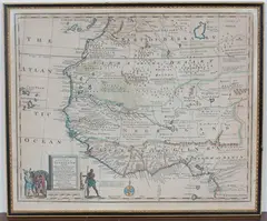 Emanuel Bowen, A New and Accurate Map of Negroland and the Adjacent Countries, also Upper Guinea…, engraving with later colour