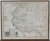 Emanuel Bowen, A New and Accurate Map of Negroland and the Adjacent Countries, also Upper Guinea…, engraving with later colour