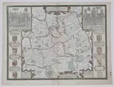 John Speed, Surrey described and divided into Hundreds' (Map of Surrey), engraving with later colour