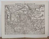 Sebastian Münster, Nova Graecia' (Map of Greece), wood-engraving