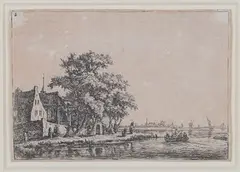 Antonie Waterloo, Churchyard at the Waterside, etching on laid paper