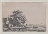 Antonie Waterloo, Churchyard at the Waterside, etching on laid paper