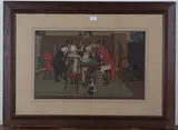 Cecil Aldin, The Card Game, colour lithograph published 1901