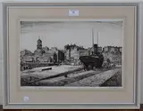 John C. Moody, Old Custom House, Slipway, Ramsgate, etching