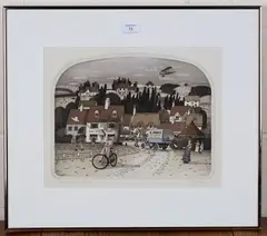 Glynn Thomas, Opening Time, colour etching with aquatint