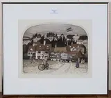 Glynn Thomas, Opening Time, colour etching with aquatint