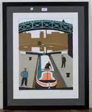 Julian Trevelyan, Grand Union Canal at Brentford, colour screenprint