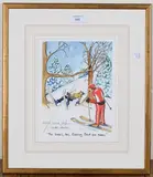 Oliver Preston, Skiing Cartoons, four 20th century colour prints, all signed and editioned in pencil