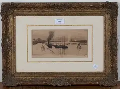 Norbert Goeneutte, La Seine á Percy, etching
