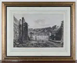 Luigi Rossini, Veduta del grand' interno dell'Anfiteatro Flavio, detto il Colosseo, monochrome engraving