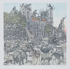 Peter Blake, London Suite: Westminster Abbey, Animalia, colour silkscreen