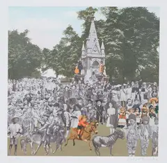Peter Blake, London Suite: Regents Park, The Runaway Donkeys, colour silkscreen