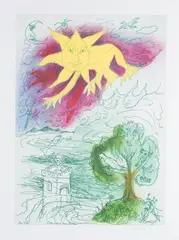 Ken Kiff, Castle Rising from the Sea, colour etching with aquatint circa 1993