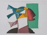 Saint Clair Cemin, Head Study, colour aquatint