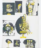 Graham Sutherland, Machines and Organic Forms, colour lithograph circa 1968