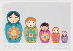 Julia Trigg, Russian Dolls, colour screenprint