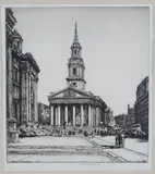 Henry Rushbury, St Martins-in-the-Field, etching circa 1944