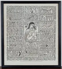 Philip Hagreen, Our Lady of the Rosary, woodcut