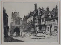 Henry Howard, Leicester Hospital, Warwick, etching