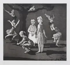 Paula Rego, Tilly in Kensington Gardens, etching with aquatint