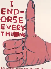 David Shrigley, It's All Your Fault', and 'I Endorse Everything', two screenprints on Somerset wove paper, both signed with initials, 2019, dated 2019 and editioned 22/125 in pencil verso