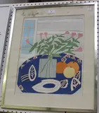 Bryan Pearce, Pink Lilies and Oranges, colour screenprint