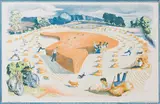 John Nash, Harvesting, colour lithograph