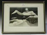 Sakamoto Koichi, Winter Scene, Japan, colour etching with aquatint