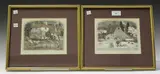 Graham Clarke, February' and 'November', a pair of 20th century etchings with hand-colouring, both signed