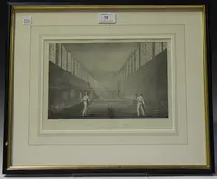 Games with the Ball, Tennis, the Court at Lords by R.S. Groom, stone lithograph, sold Nov 2019