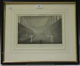 R.S. Groom, Games with the Ball, Tennis, the Court at Lords, stone lithograph