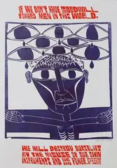 Paul Peter Piech, If we don't have goodwill toward men in this world…, 1980, linocut