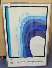 Olympische Spiele München 1972' (Olympic Games Poster) by Jan Lenica, colour lithograph, sold Nov 2019