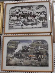 Graham Clarke, Winter Goods' and 'Summer Passengers, a pair of 20th century etchings with aquatint and hand-colouring