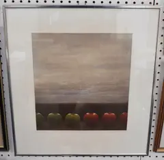 Apples by Terence Millington, colour etching with aquatint, sold Aug 2019