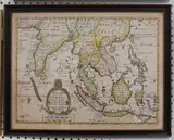 Sutton Nicholls, A New Map of the East Indies, engraving on laid paper with later hand-colouring