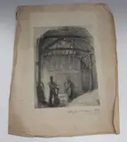 George Clausen, Study for Old Barn 1897, lithograph on Whatman wove paper