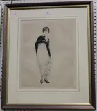 Adrien Éienne Drian, La Robe Blanche (The White Dress), colour etching with drypoint