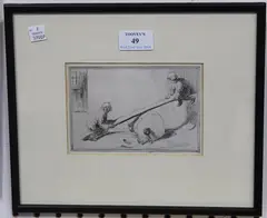 The See-saw by Eileen Soper, etching, sold May 2019