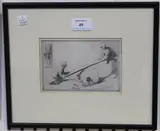 Eileen Soper, The See-saw, etching