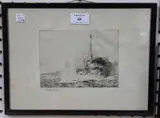 HMS Chester by William Lionel Wyllie, monochrome etching with drypoint, sold May 2019