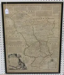 Emanuel Bowen, An Accurate Map of the County of Derby Divided into its Hundreds and Drawn from the best Authorities, engraving on laid paper