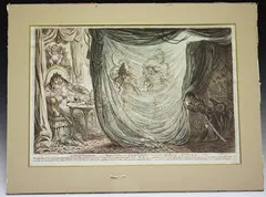 James Gillray, Ci devant Occupations, or, Madame Talian and the Empress Josephine, etching with later hand-colouring