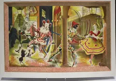 Clarke Hutton, Harlequinade, colour lithograph
