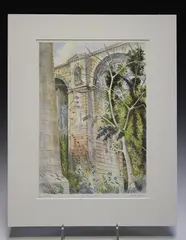 Alan Powers, Chirk Aqueduct' and 'Powis Castle', two 20th century lithographs, both signed, titled and inscribed in pencil